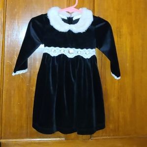 EUC-Jenny Annie Dots Beautiful Black Velvet Holiday Dress‎